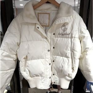Babyphat women's white puffer coat size M